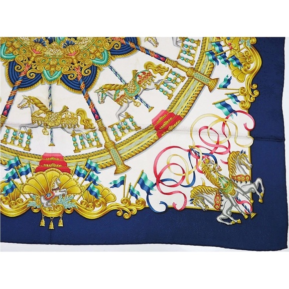 Hermes Multicolor Carousel Silk Scarf - Picture 6 of 12